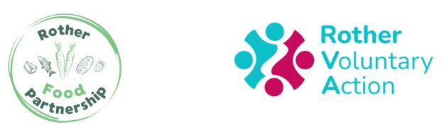 Rother Food Partnership logo and Rother Voluntary Action logo